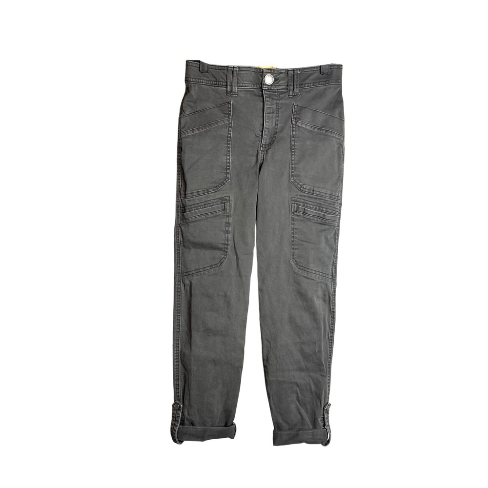 Democracy Ab Technology Cargo Ankle Pant Sz 2 Crop Gray Utility Cuffed Hem